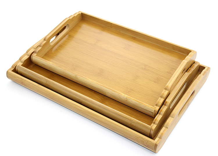 3'lü Bambu Tepsi Model 4