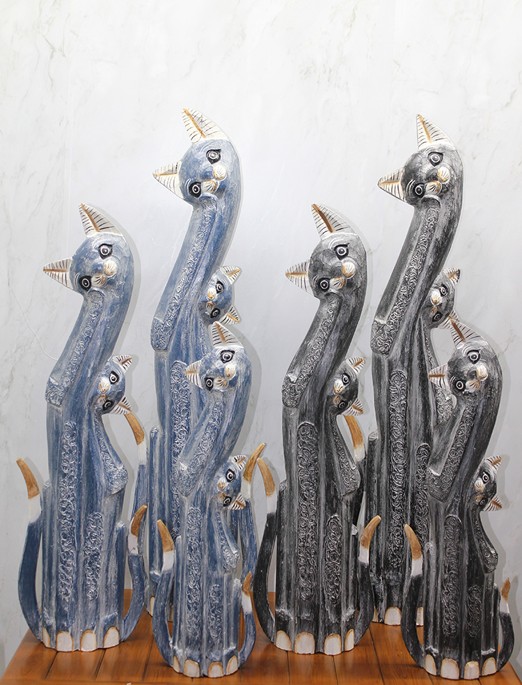 Ahşap 3'lü Kedi Seti 1 Metre Model 2