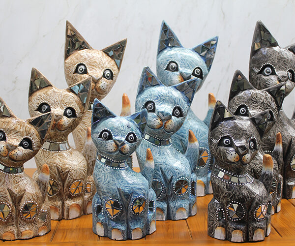 Ahşap 3'lü Kedi Seti 40 Cm