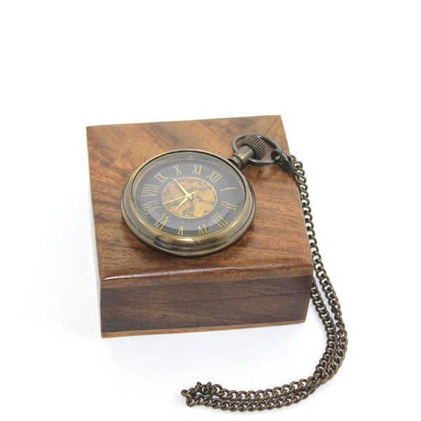 Ahşap Kutulu Pirinç Köstekli Saat Model 8