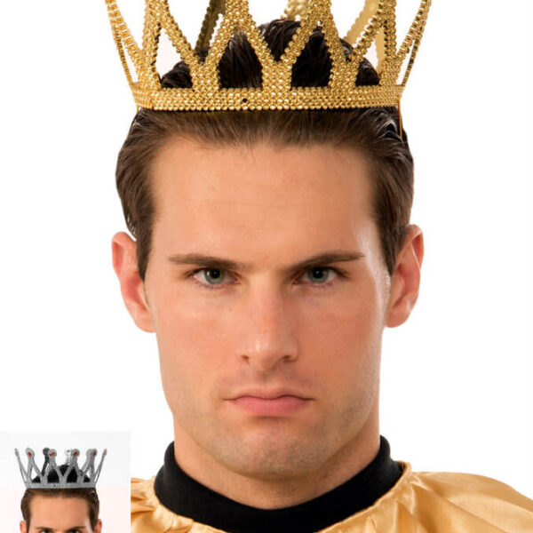 Altın Renk Çocuk ve Yetişkin Uyumlu Kral Tacı