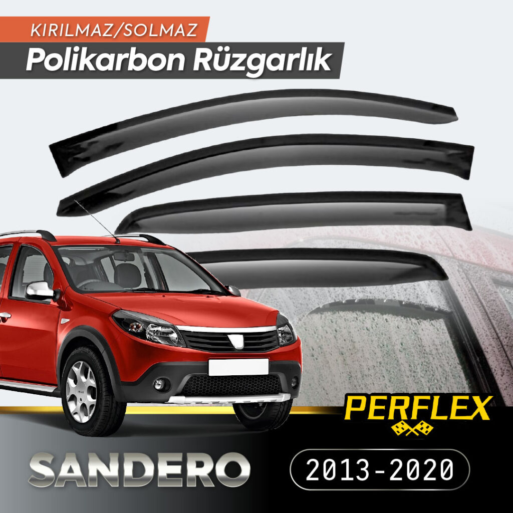 Dacia Sandero 2013-2020 Cam Rüzgarlığı V2 Düz
