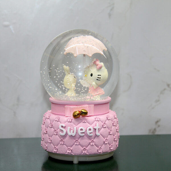 Hello Kitty Işıklı Müzikli Kar Küresi Orta Boy Model 2