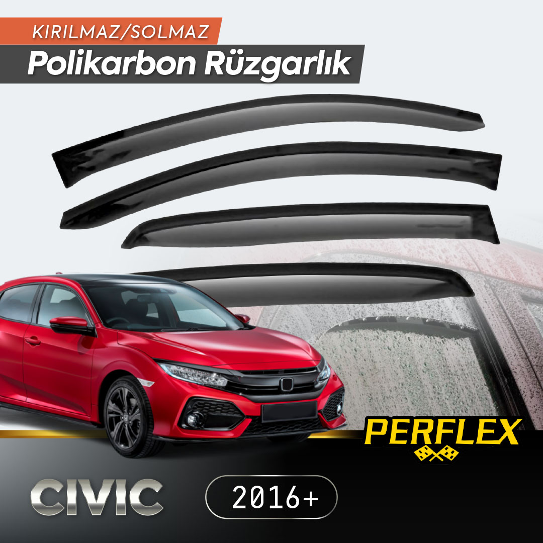 Honda Civic 2016+ Cam Rüzgarlığı V2 Mugen Honda Civic 2016+ Cam Rüzgarlığı V2 Mugen
