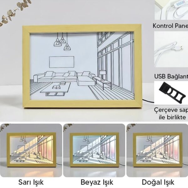 Işıklı Retro Tablo