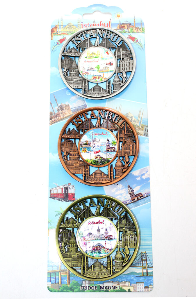 İstanbul Temalı Metal Magnet 3'lü Set Model 2