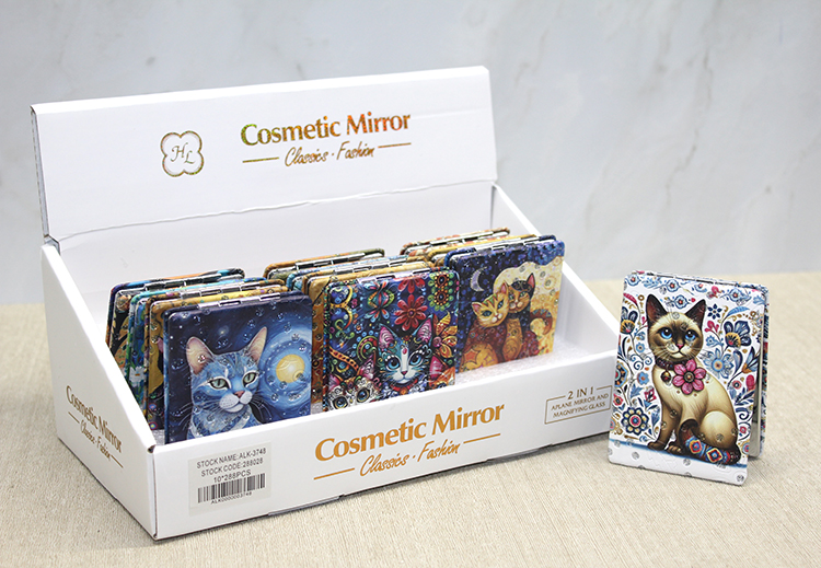 Kedi Taşlı El Aynası Dikdörtgen İnce