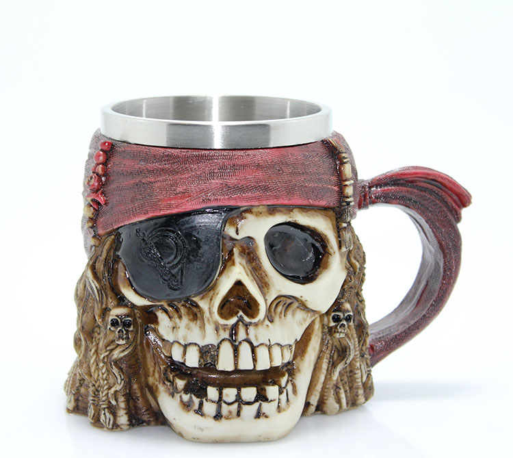 Korsan Tasarımı Paslanmaz Çelik Kupa Bardak