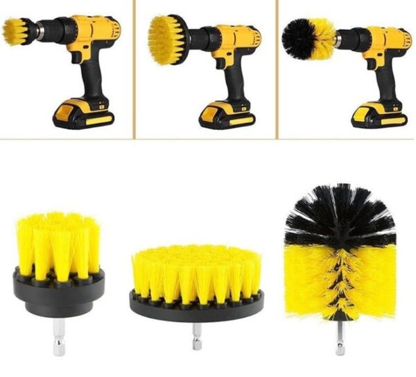 Matkap Ucuna Takılan 3'lü Fırça  Temizlik Seti