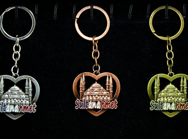 Metal Sultanahmet Anahtarlık Kalp Tasarım