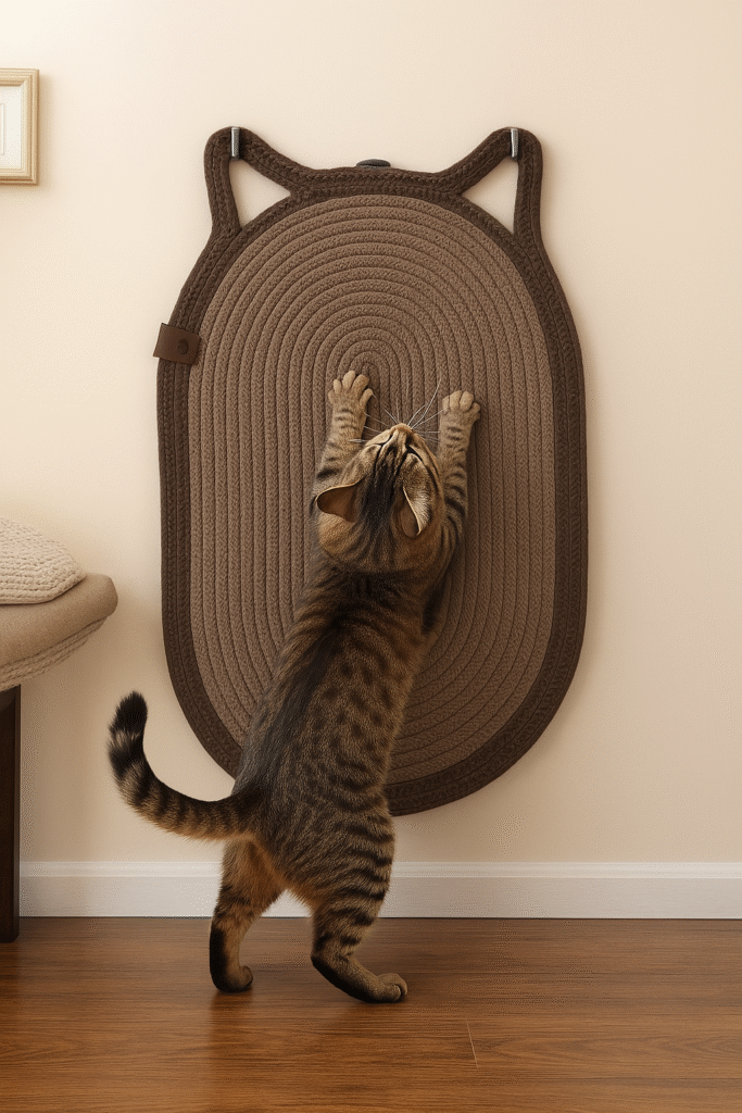 Mikopet Dekoratif Kedi Kulaklı Tırmalama Paspası