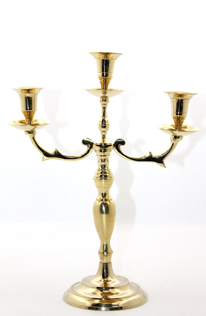 Pirinç 3'lü Şamdan Model 2