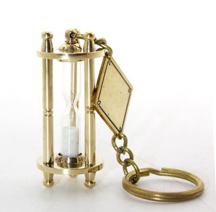 Pirinç Kum Saati Anahtarlık Model 5