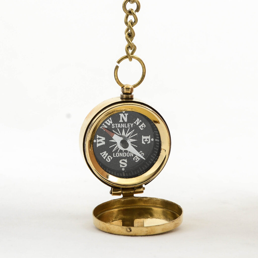 Pirinç Pusula Anahtarlık Model 3