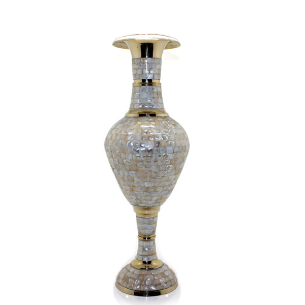 Pirinç Sedefli Vazo 45 Cm