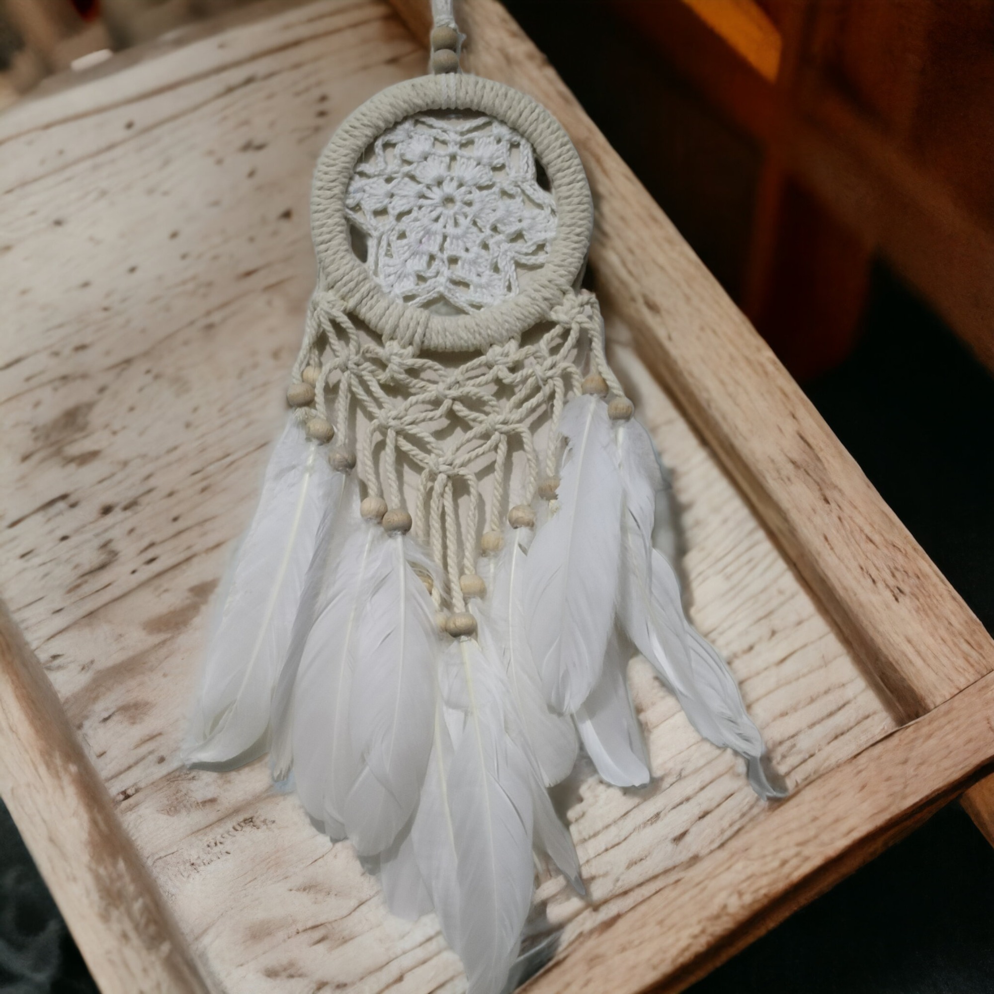 Rüya Kovan Dream Catcher Beyaz Kuş Tüylü Rüya Kovan Dream Catcher Beyaz Kuş Tüylü