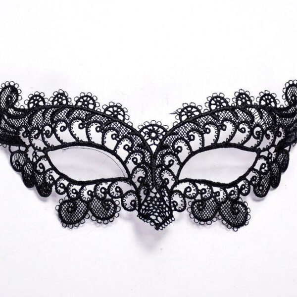Siyah Dantel Kesim Balo Parti Maskesi 10 No