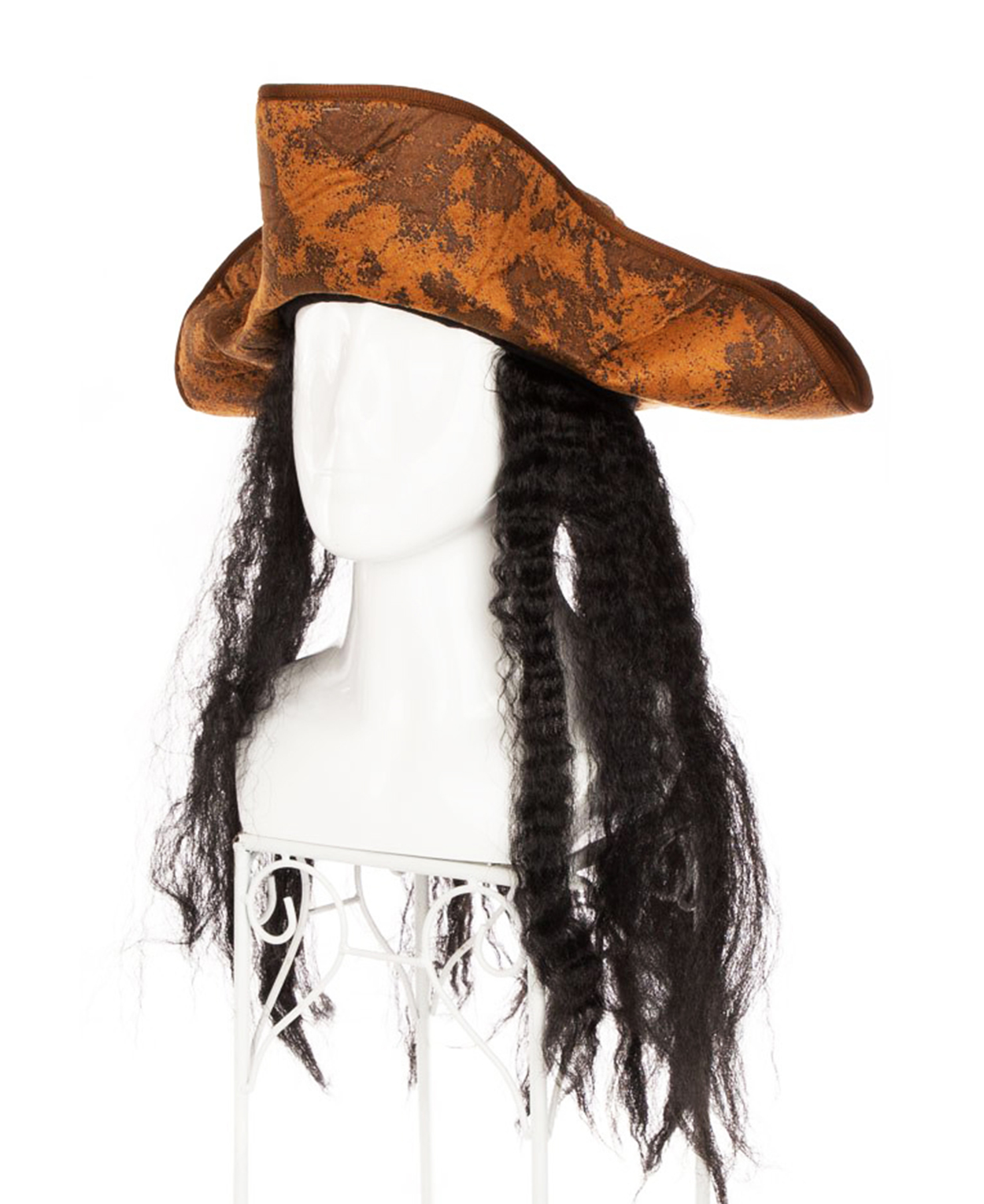 Siyah Saçlı Kaptan Korsan Şapkası Siyah Saçlı Kaptan Korsan Şapkası