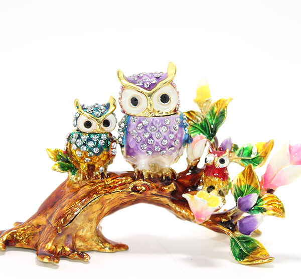 Swarovski Dal Üstünde 3'lü Baykuş