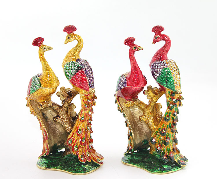 Swarovski Taşlı Tavuskuşu Figürü