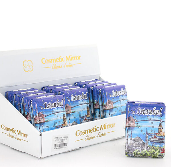 Taşlı İstanbul Tasarımı El Aynası Kalın Model 1