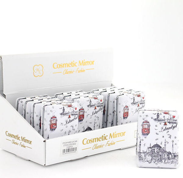 Taşlı İstanbul Tasarımı El Aynası Kalın Model 10