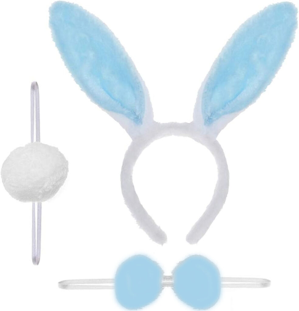 Tavşan Kostüm Seti Mavi Renk - Taç