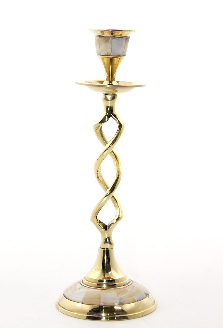 Tekli Pirinç Sedefli Şamdan Model 2 Tekli Pirinç Sedefli Şamdan Model 2